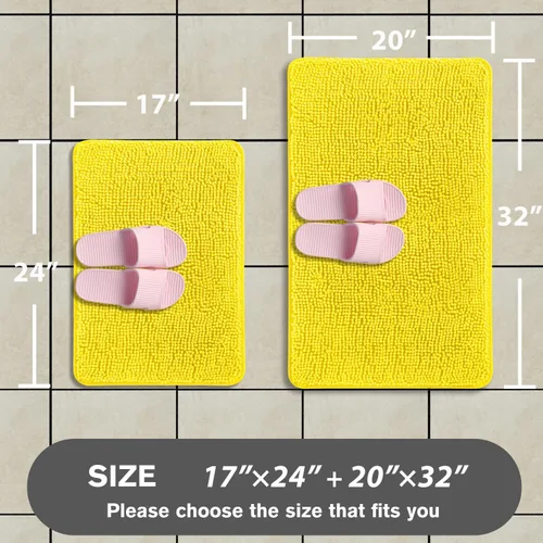 Miniatura 75 de Alfombra de baño pequeña de 12 x 18 pulgadas, lavable y absorbente, antideslizante, alfombra de baño de felpilla gruesa y suave para baño, ducha