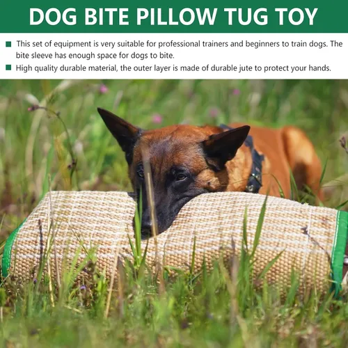 Miniatura 5 de Juego de entrenamiento para mordeduras de perro, brazo de protección para mordeduras de perro, brazo y almohada, palo de entrenamiento