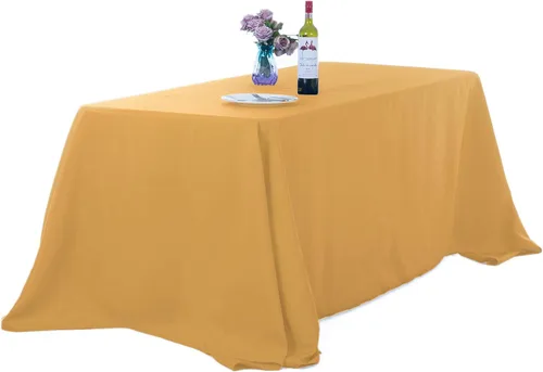 Miniatura 98 de Ascoza Paquete de 2 manteles rectangulares blancos de 60 x 84 pulgadas, tela de poliéster de 4 pies, para bodas, banquetes, restaurantes y fiestas