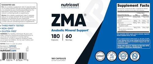 Miniatura 6 de Nutricost ZMA 180 Cápsulas (2 Botellas)