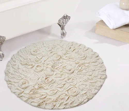 Miniatura 66 de Home Weavers Bell Flower Collection - Tapetes de baño copetudos 100 % algodón, extrasuaves y absorbentes, antideslizantes, lavables a máquina, lino