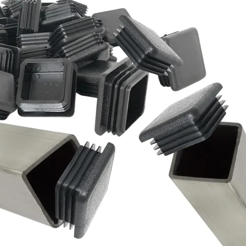 Tapa de extremo de tubo cuadrado extra duradera de 2.0 pulgadas (dimensión exterior del tubo de 2 pulgadas), polietileno de densidad de plástico