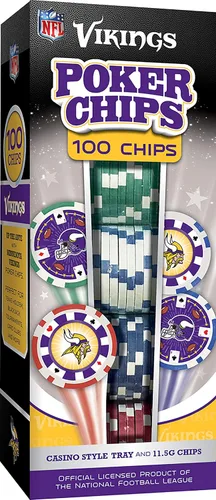 Miniatura 9 de Masterpieces Casino - NFL Buffalo Bills - Juego de fichas de póquer de alta calidad de 100 piezas con bandeja
