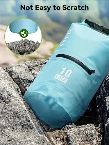 Miniatura 6 de HEETA - Bolsa impermeable con bolsillo frontal con cremallera para mujeres y hombres, 5 L/10 L/20 L/30 L/40 L, mochila de almacenamiento seca y Azul