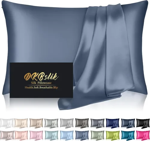 Miniatura 49 de Funda de almohada de seda para cabello y piel, fundas de almohada de seda de morera tamaño estándar, anti-acné, refrescante para dormir, seda Rosa