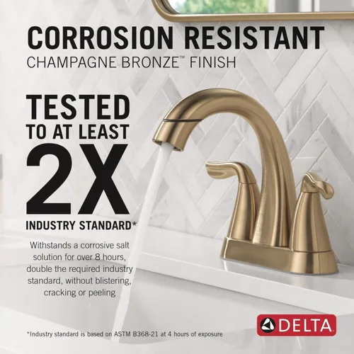 Miniatura 4 de Delta Arvo - Grifo central de baño extraíble, grifo dorado para lavabo de baño, grifo de baño con rociador extraíble, grifo de baño de 3 agujeros