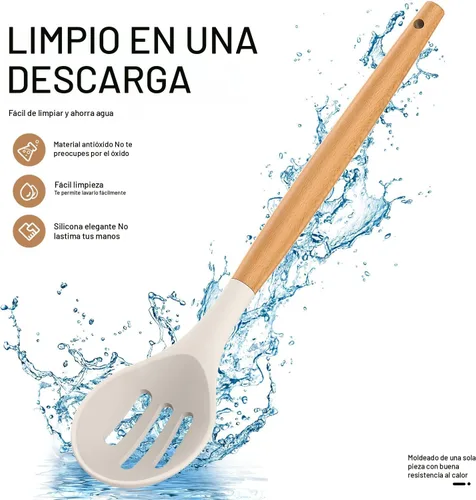 Miniatura 8 de AVGPD Juego de utensilios de cocina de silicona, utensilios de cocina de silicona resistentes al calor de 446°, utensilios de cocina antiadherentes