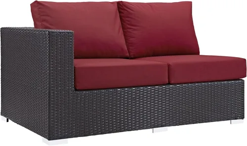 Miniatura 5 de Modway EEI-1911-EXP-ORA Convene - Muebles otomanos cuadrados de tela para patio, muebles de exterior, color naranja espresso Espresso Naranja