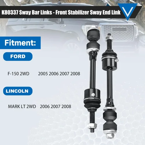 Miniatura 2 de Varillas de la barra estabilizadora delantera para Ford F-150 2WD 2005-2008, Lincoln Mark LT 2WD 2006-2008 (K80337)