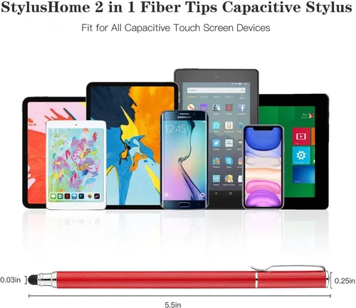 Miniatura 3 de Lápiz capacitivo rojo para pantalla táctil, punta de fibra de aluminio, ligero, compatible con Motorola Moto G Power (2022), Moto G Pure, Moto G