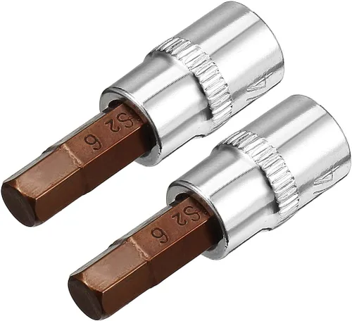 Miniatura 6 de uxcell Juego de 2 llaves hexagonales de 1/4 pulgadas x H5 (0.197 in), puntas de acero S2 CR-V de 1.5 pulgadas de longitud, uso con llave