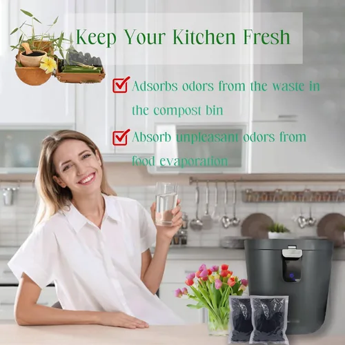 Miniatura 6 de PurifyLogix Recambio de filtro de carbón activado de 1.6 libras para compostadores de residuos de cocina FoodCycler, carbón de repuesto absorbente
