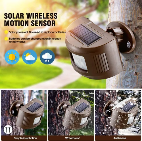 Miniatura 3 de eMACROS Alarma inalámbrica solar de entrada inalámbrica de 1/2 milla de largo alcance (receptor único)