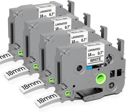 Miniatura 12 de Paquete de 6 cintas para etiquetar de 0.472 in, 0.47 pulgadas, repuesto para cinta de etiquetas Brother P Touch TZe131 TZ-131, compatible