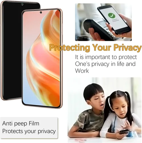 Miniatura 6 de Paquete de 3 protectores de pantalla de privacidad para Samsung S21 5G, antiespía, antiarañazos, dureza 9H, sin burbujas, compatible con fundas