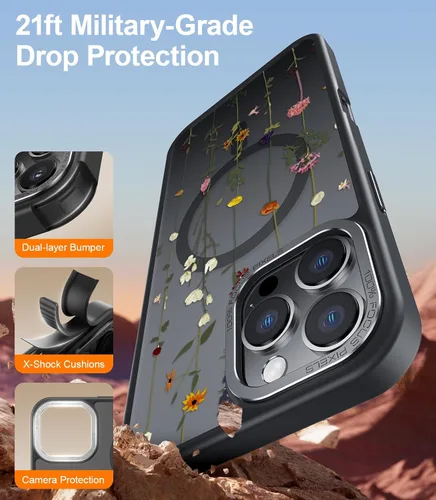 Miniatura 423 de Goodon para iPhone 15 Pro Max con protector de pantalla de privacidad, compatible con Magsafe, funda translúcida mate a prueba de golpes - Linda