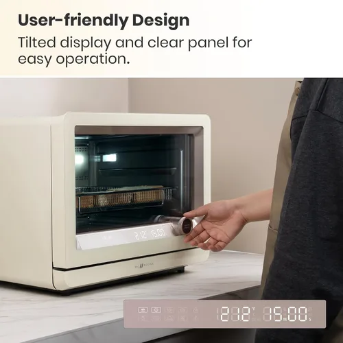 Miniatura 4 de VAL CUCINA Horno de Convección al Vapor 7 en 1 de Encimera con Freidora de Aire, Hornear, Sous Vide, Fermentar, Recetas Integradas