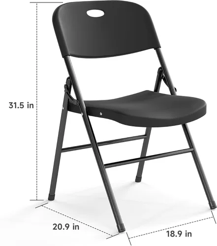 Miniatura 3 de Paquete de 10 Sillas Plegables, Límite de Peso de 800 libras, Silla Plegable de Plástico Resistente, Asiento Portátil para Eventos en Interiores