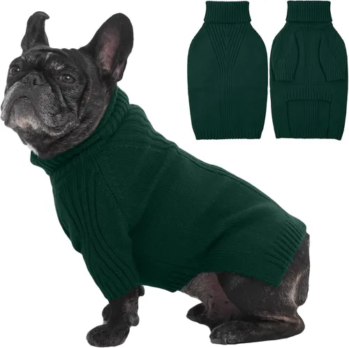 Miniatura 87 de IECOii Suéter extragrande para perro, suéteres térmicos cálidos para perros de raza gigante, ropa de punto, cuello alto de invierno, elástica