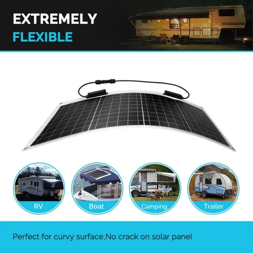 Miniatura 2 de Renogy Panel Solar Flexible de 50 Vatios 12 Voltios Monocristalino Ultra-Flexible Doblable Mono Cargador Fuera de la Red para Marina RV Cabaña