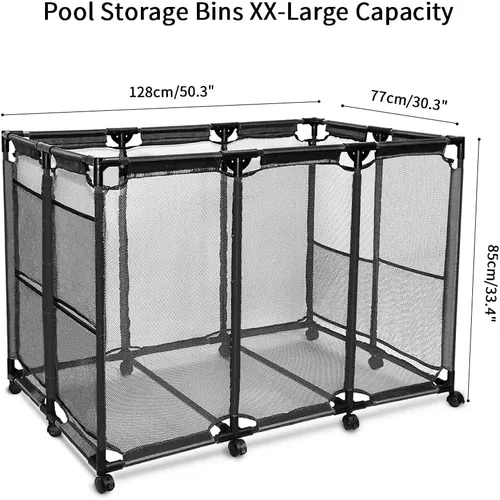 Miniatura 2 de JEFEE Contenedores de almacenamiento para piscina, carrito de almacenamiento de seguridad para piscina, contenedor organizador de fideos estándar