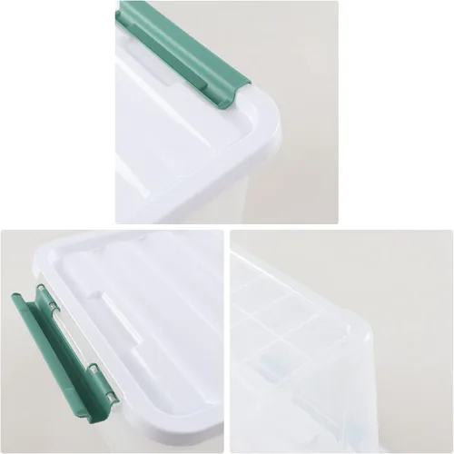 Miniatura 2 de Paquete de 6 cajas de almacenamiento de plástico transparente de 20 L, contenedores de almacenamiento con tapas