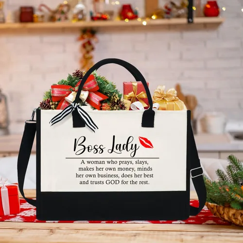 Miniatura 5 de Regalo para mujeres, mamá, profesora, regalos de cumpleaños para jefa, amiga, compañera de trabajo, bolsa de lona de 13 onzas con cremallera