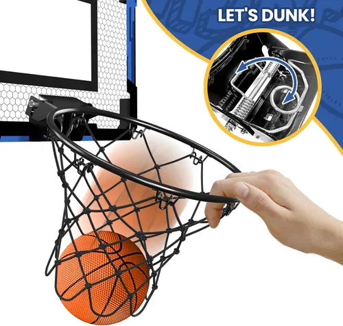Miniatura 4 de QDRAGON Mini Basketball Hoop, Over The Door Indoor, with 3 Balls/Inflator/Breakaway Rim, Basketball Toy Gifts for Kids and Adults, Suit for