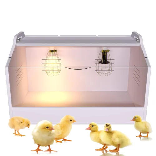 Miniatura 7 de Caja para criadores de pollos con lámpara de calor, adecuada para pollos, patos, loros y lagartos (19 x 12 x 12 pulgadas)