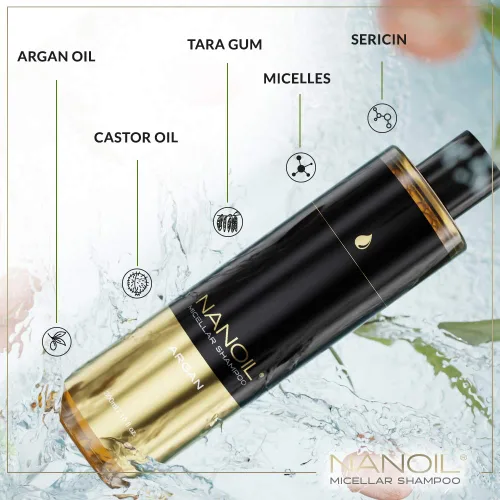 Miniatura 3 de NANOIL Champú Micelar Argán 10.1 fl oz - Champú Micelar Rico en Aceite de Argán, Protección y Suavidad, Efecto Fortalecedor, Condición Perfecta