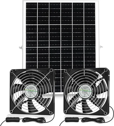 Miniatura 12 de Fanspex Kit de 3 ventiladores solares, ventiladores solares impermeables para gallinero al aire libre, invernadero y cobertizo, entrada o aire
