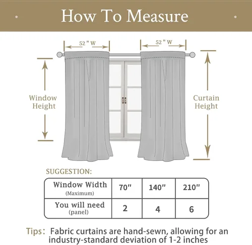 Miniatura 8 de LAMIT - Paneles de terciopelo beige para sala de estar de 72 pulgadas de largo, elegantes cortinas aisladas térmicamente e insonorizadas