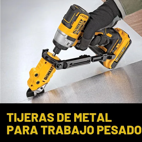 Miniatura 5 de DEWALT Cizalla/Cortador de Metal Accesorio para Taladro, Listo para Impacto, Cabezal Pivotante de 360 Grados, Corta Material de 18GA