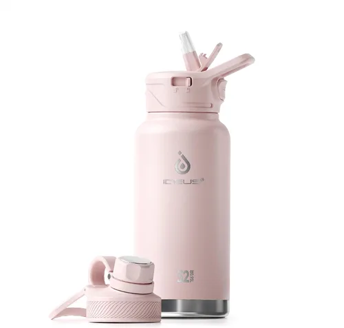 Miniatura 40 de IDEUS Botella de agua aislada de 12 onzas, botella de agua aislada de acero inoxidable para la escuela, botellas aisladas con pajitas a prueba