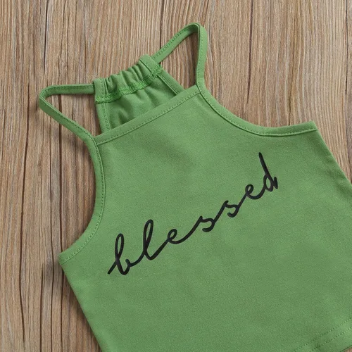 Miniatura 70 de Mandizy Conjunto de ropa de otoño para bebé niña pequeña, sudadera de manga larga con estampado de letras bendecidas, pantalones de camuflaje
