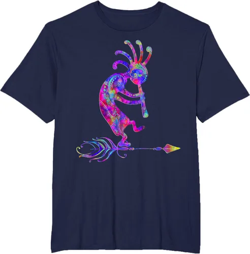 Miniatura 65 de Native American Kokopelli With Feather 2 - Camiseta Fan Fun, Negro, S