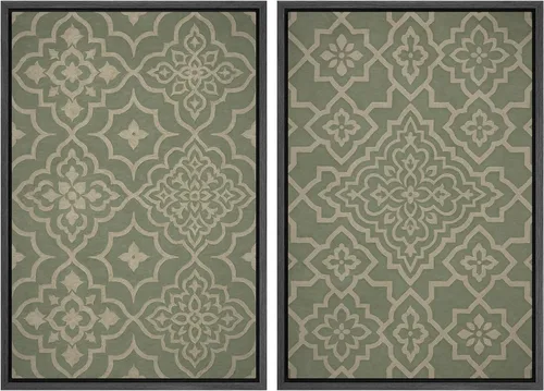Miniatura 54 de IDEA4WALL - Set de lienzos enmarcados para pared, diseño tropical, selva, hoja de plátano, guepardo rosa, gato, naturaleza, desierto, arte digital