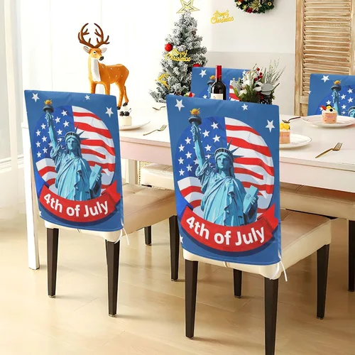 Miniatura 4 de 4 de julio Día de la Independencia Blue Liberty - Funda decorativa para silla de oficina para festivales (Pascua, graduación, etc.), fundas