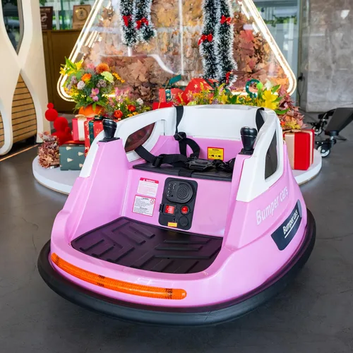 Miniatura 2 de Coche de parachoques eléctrico de 12 V para niños, juguete giratorio de 360 grados con control remoto, 2 velocidades, música Bluetooth, luces LED