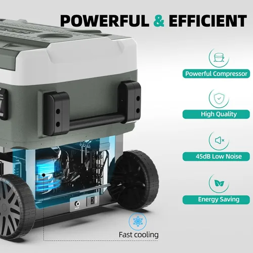 Miniatura 2 de Alpicool Refrigerador portátil para automóvil, refrigerador de 12 voltios con rueda, refrigerador de automóvil de 42 cuartos de galón, control