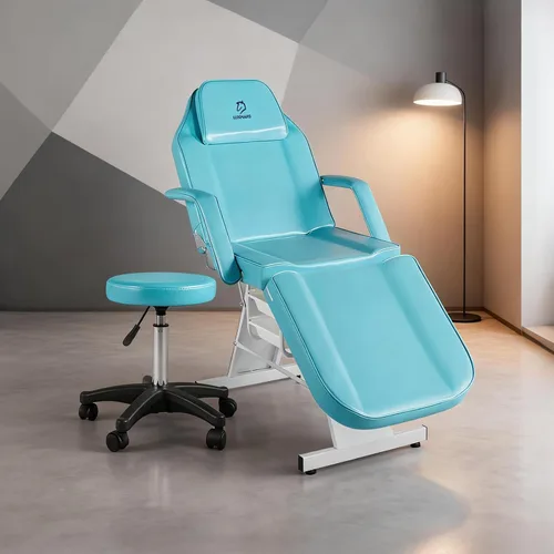 Miniatura 2 de Silla facial, silla de tatuaje de 73 pulgadas para cliente, mesa de masaje ajustable de 3 secciones con taburete, camas de belleza multiusos