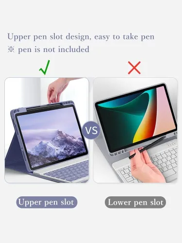 Miniatura 2 de kaitesi Funda para teclado para iPad 9ª 8ª 7ª generación 10.2/ Air 3ª generación Pro 10.5, cubierta inteligente de folio inteligente con teclado