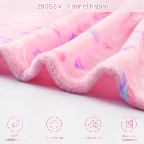 Miniatura 3 de Viviland Manta de Tiro con Estampado de Arcoíris para Niños y Niñas, Forro Polar de Felpa Cálido y Ligero para Sofá, Silla, Sillón, Cama, 30" x 40