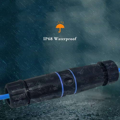 Miniatura 8 de 10 PCS Acopladores RJ45 Impermeables IP68, Acoplador Ethernet de Cobre Puro Blindado, Conector de Cable LAN Impermeable IP68 para Exteriores
