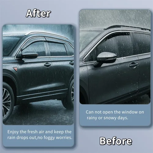 Miniatura 6 de Compatible con Toyota Camry 2018-2024 L LE SE XLE XSE Hybrid Cinta Adhesiva en Policarbonato Protectores de Lluvia Viseras de Ventana Deflector