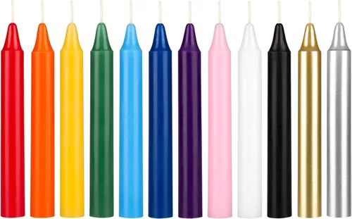 Miniatura 9 de Mega Candles 12 velas rectas sin perfume de colores surtidos supremos, velas de cera hechas a mano de 10 pulgadas x 7/8 pulgadas, campanadas