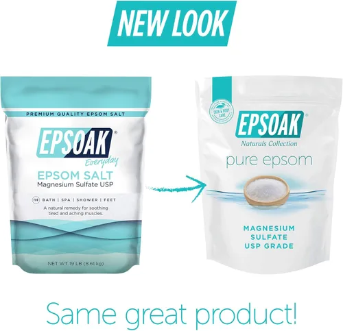 Miniatura 2 de Epsoak Sal de Epsom Bolsa resellable a granel de 19 libras, sulfato de magnesio USP. Sin perfume, fabricado en los Estados Unidos, certificado libre