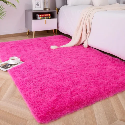 Miniatura 18 de Foxmas - Alfombra para centro de habitación, esponjosa y ultrasuave, para dormitorio, habitación de los niños, habitación del bebé, afelpada, Azul