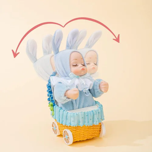 Miniatura 3 de LOVE FOR YOU Cochecito Bobblehead Doll Baby Music Box para niñas y niños, hermana, sobrina, hijo, hija, mamá, nieto, bautizo, decoración de ducha