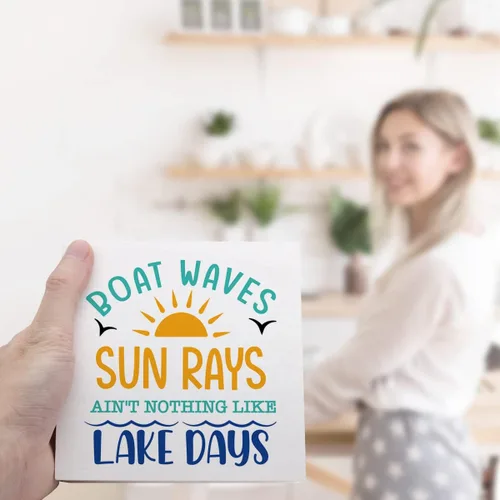 Miniatura 6 de Boat Waves Sun Rays ain't Nothing Like Lake Days - Placa de madera rústica de lago, decoración de escritorio, retro, cabaña de lago, hogar, madera